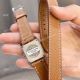 Swiss Replica Hermes Cape Cod 23mm Watches Steel Orange Elongated Leather Strap (5)_th.jpg